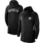 nike veste zipper hoodie nba brooklyn nets black authentic